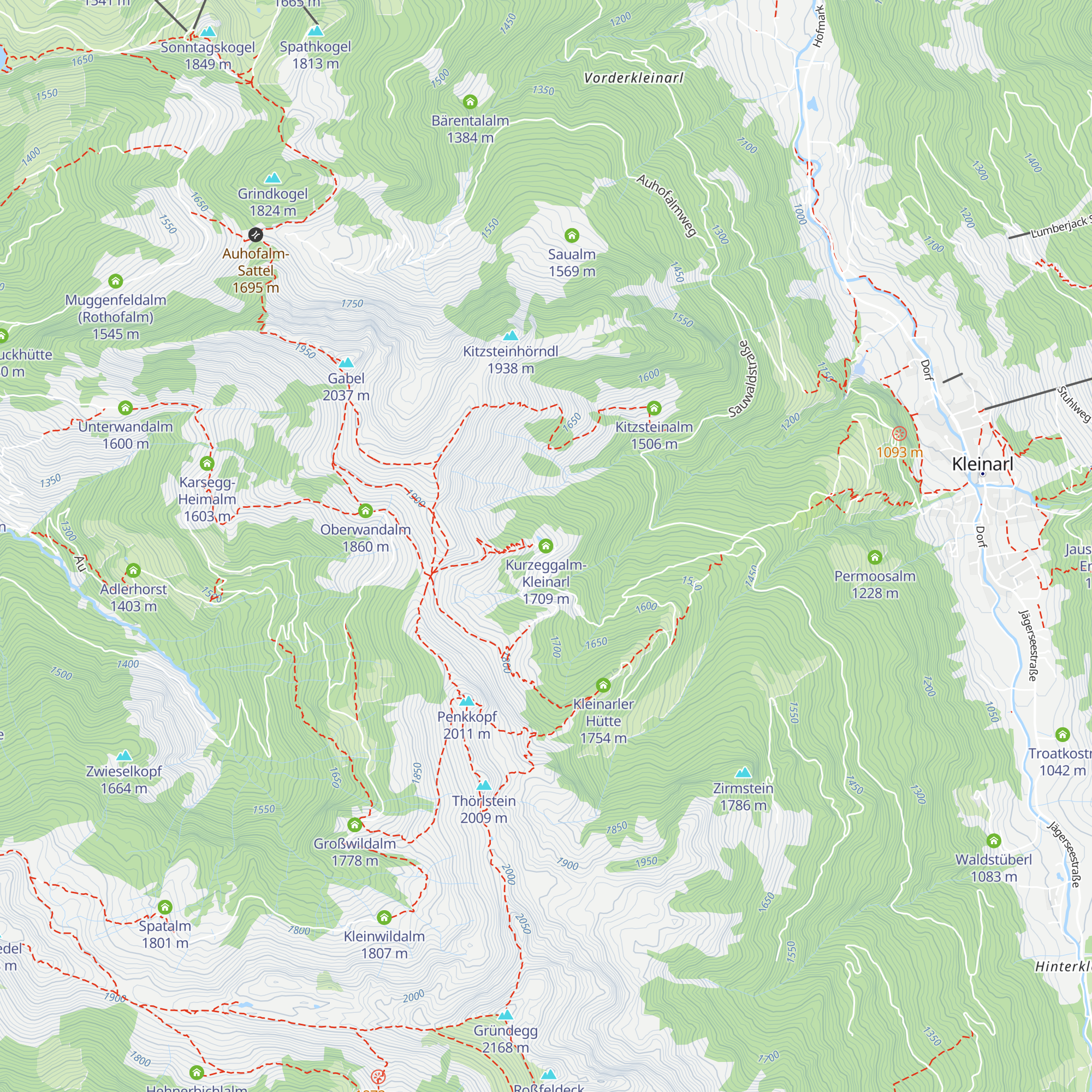 Kurzeggalm-Kleinarl map