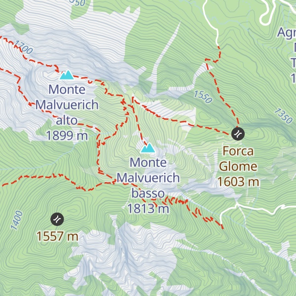 Map of Monte Malvuerich basso