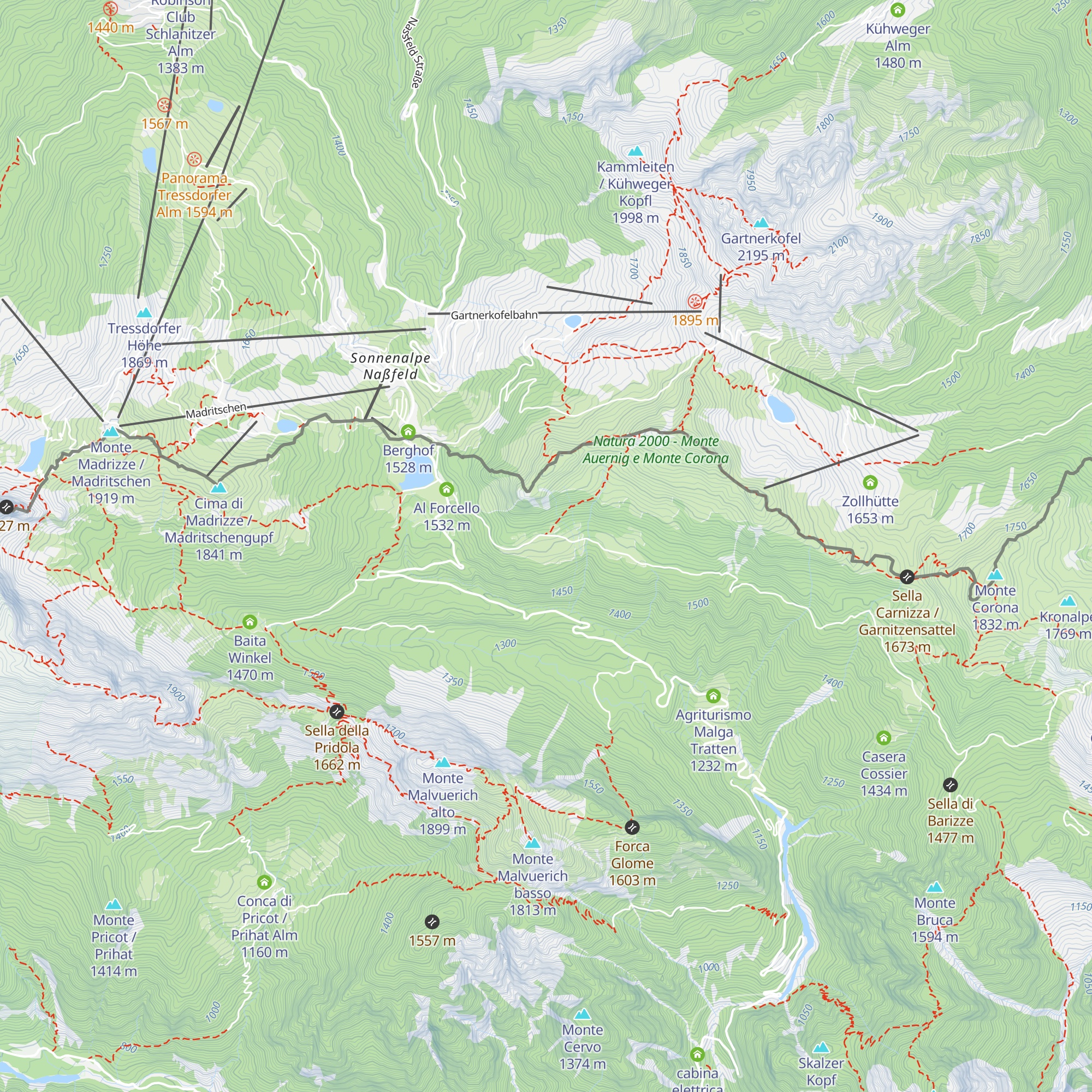 Malga Auernig - Auernig Alm map