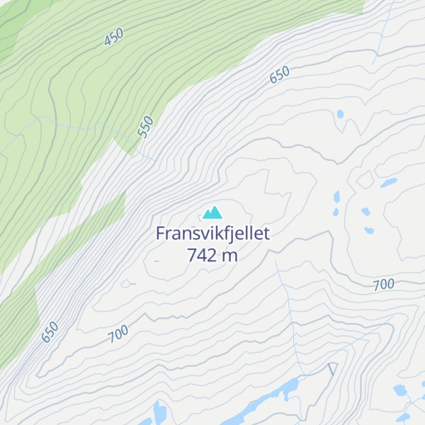 Map of Fransvikfjellet