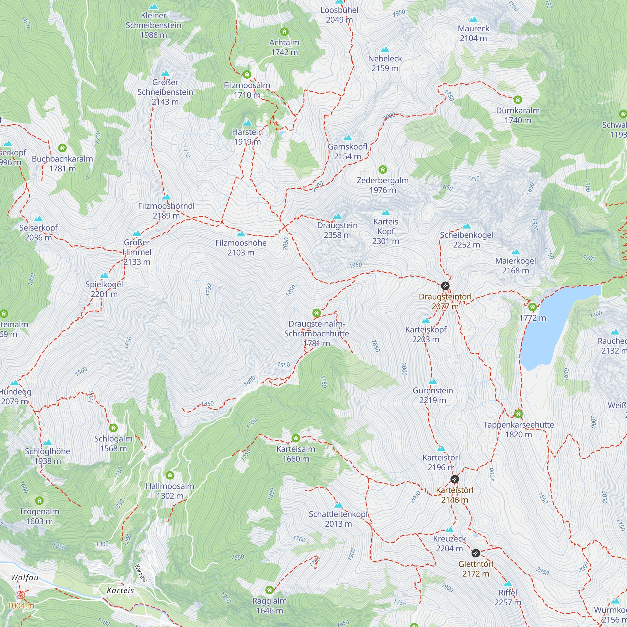 Draugsteinalm-Steinmannhütte map