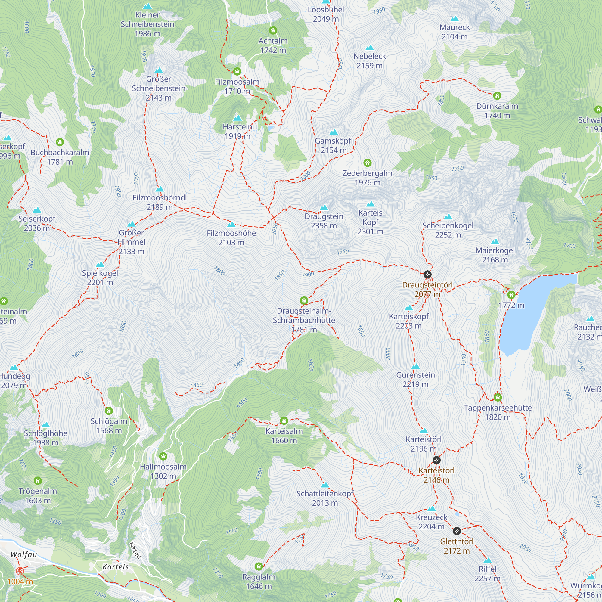 Draugsteinalm-Steinmannhütte map