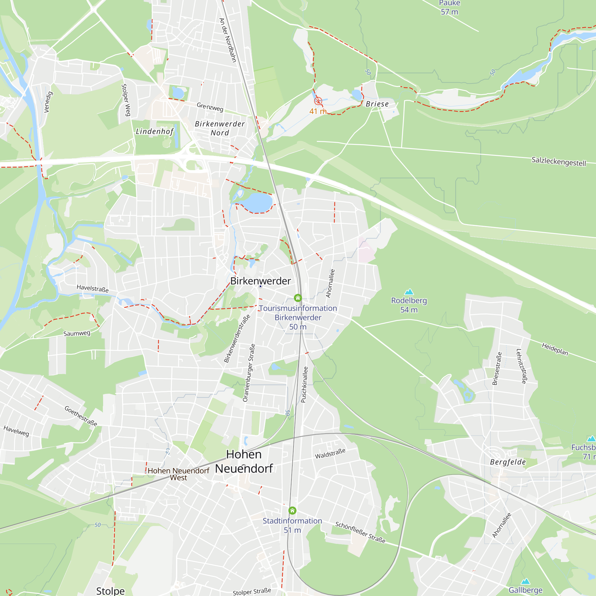 Tourismusinformation Birkenwerder map