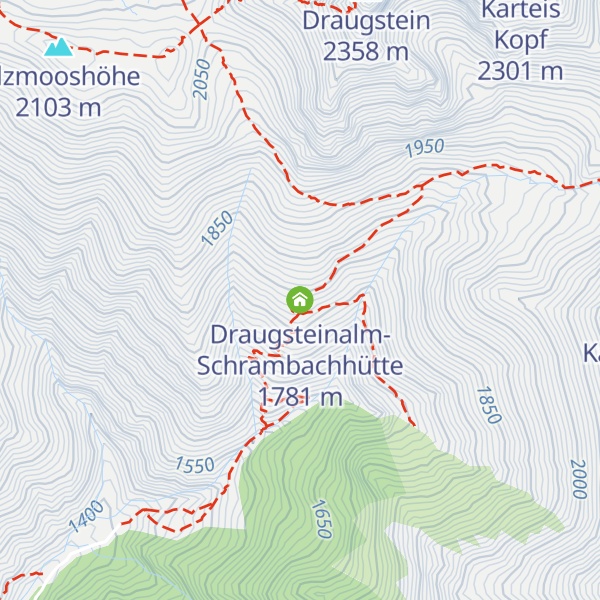 Map of Draugsteinalm-Schrambachhütte