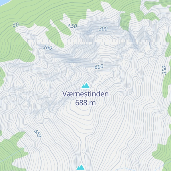 Map of Værnestinden