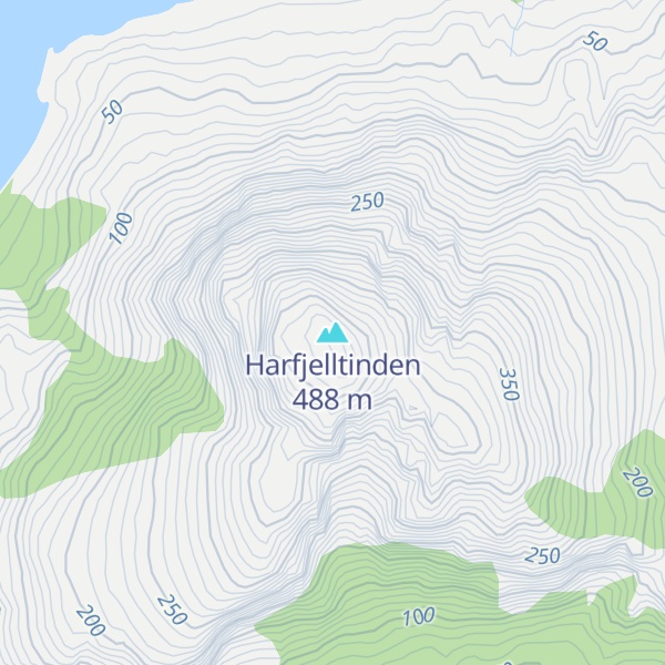 Map of Harfjelltinden
