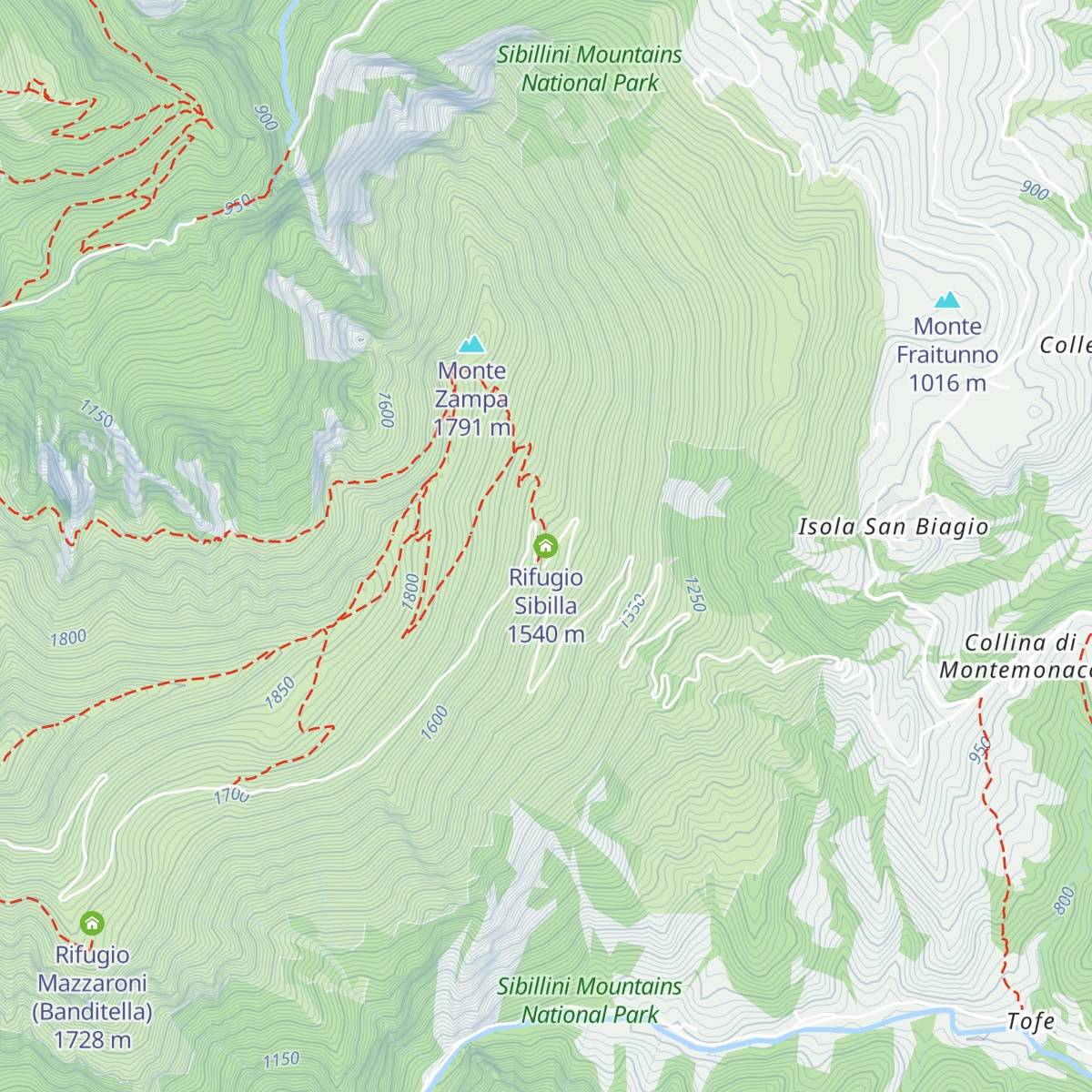 Rifugio Sibilla map