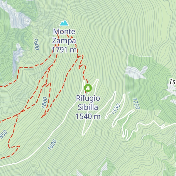 Map of Rifugio Sibilla