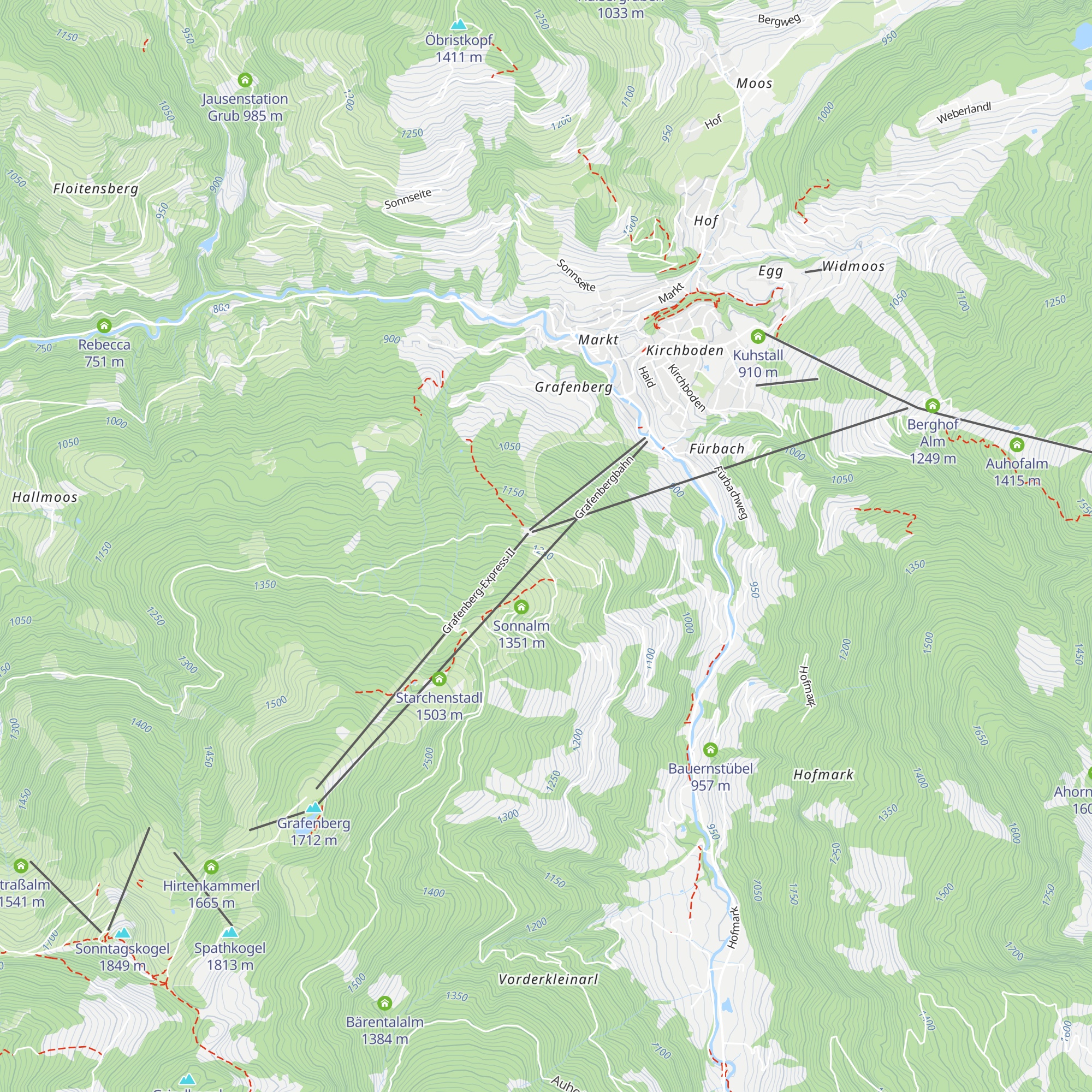 Onkel's Tome's Hütte map