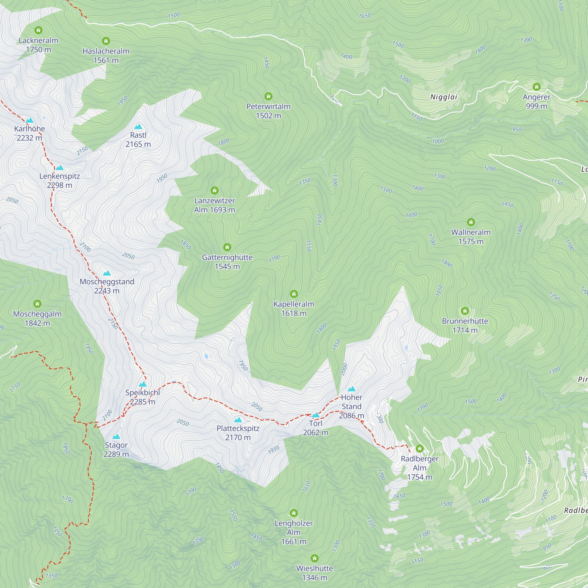 Kapelleralm map