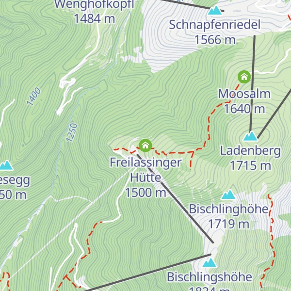 Map of Freilassinger Hütte