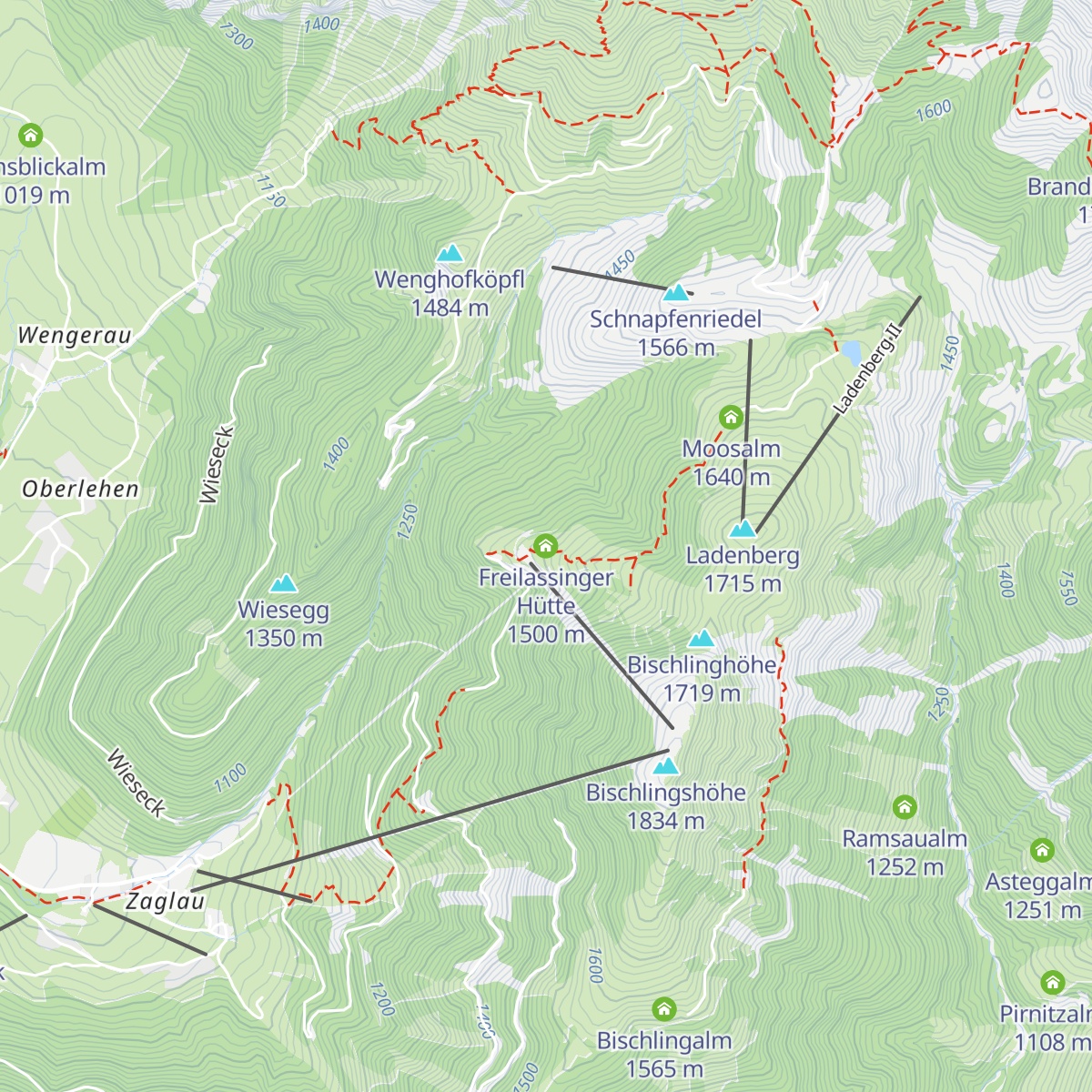Freilassinger Hütte map