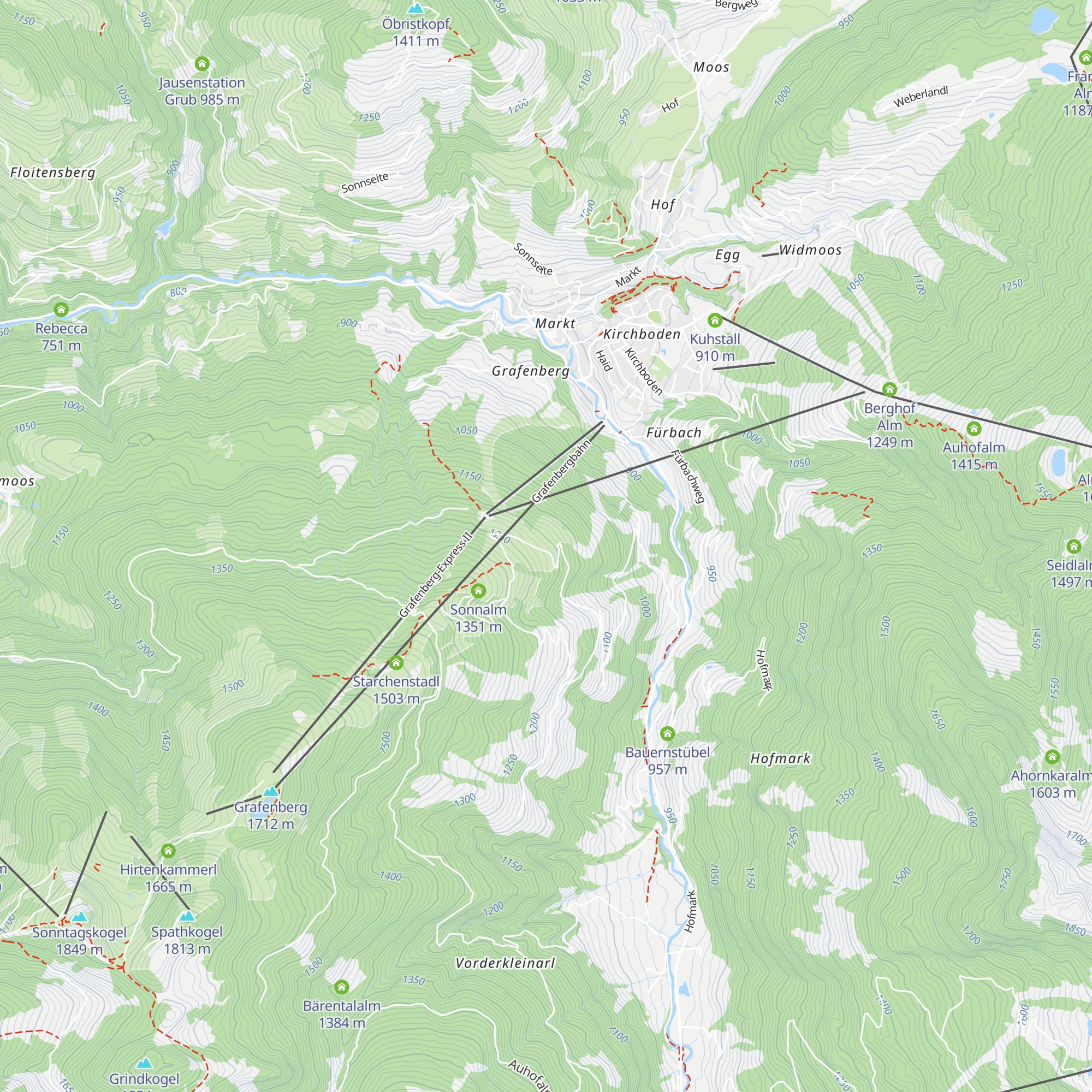 Krapfenalm Wagrain map