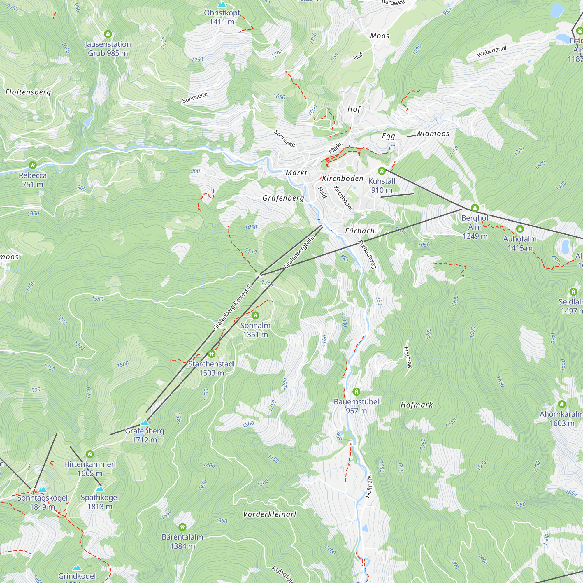 Krapfenalm Wagrain map