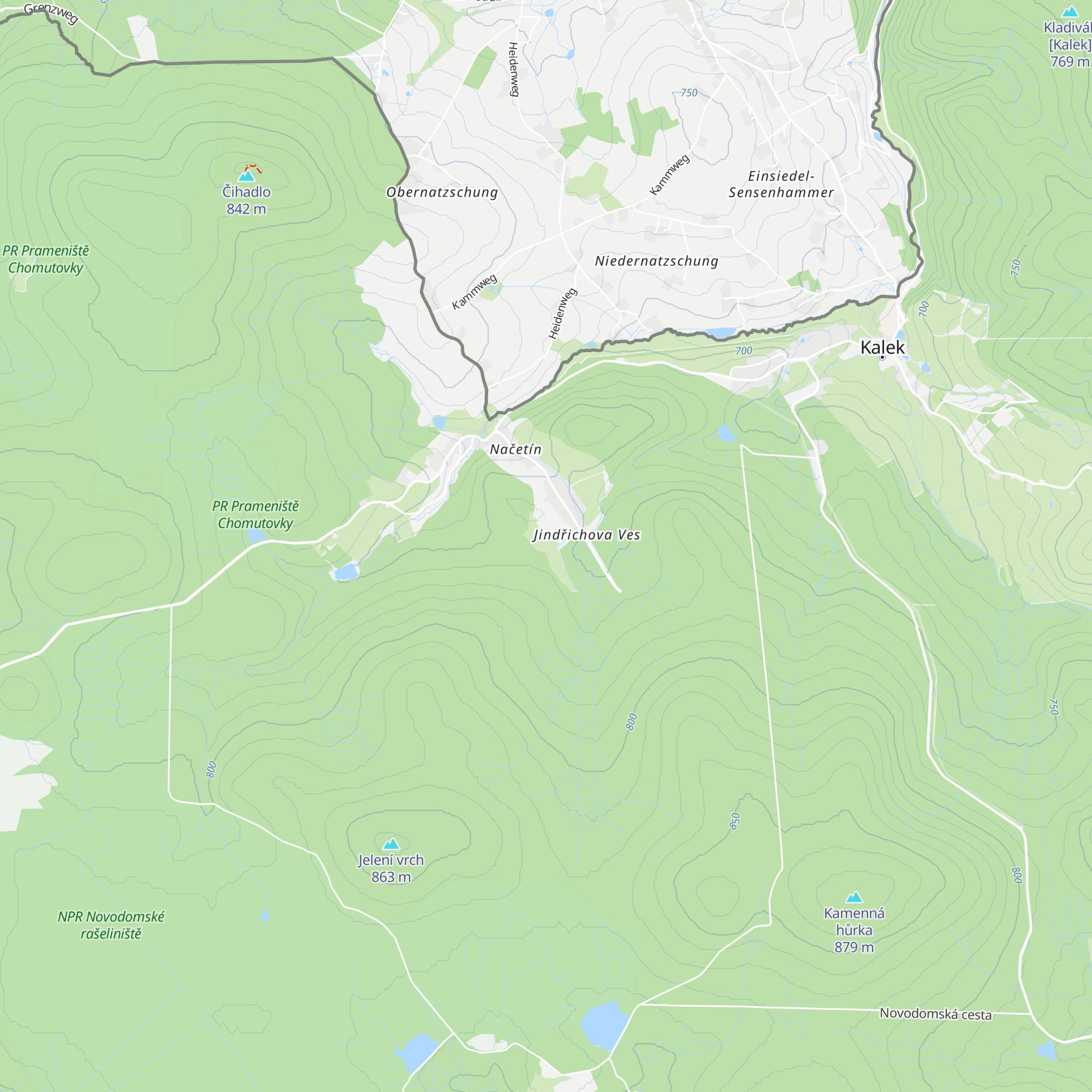 Načetín map