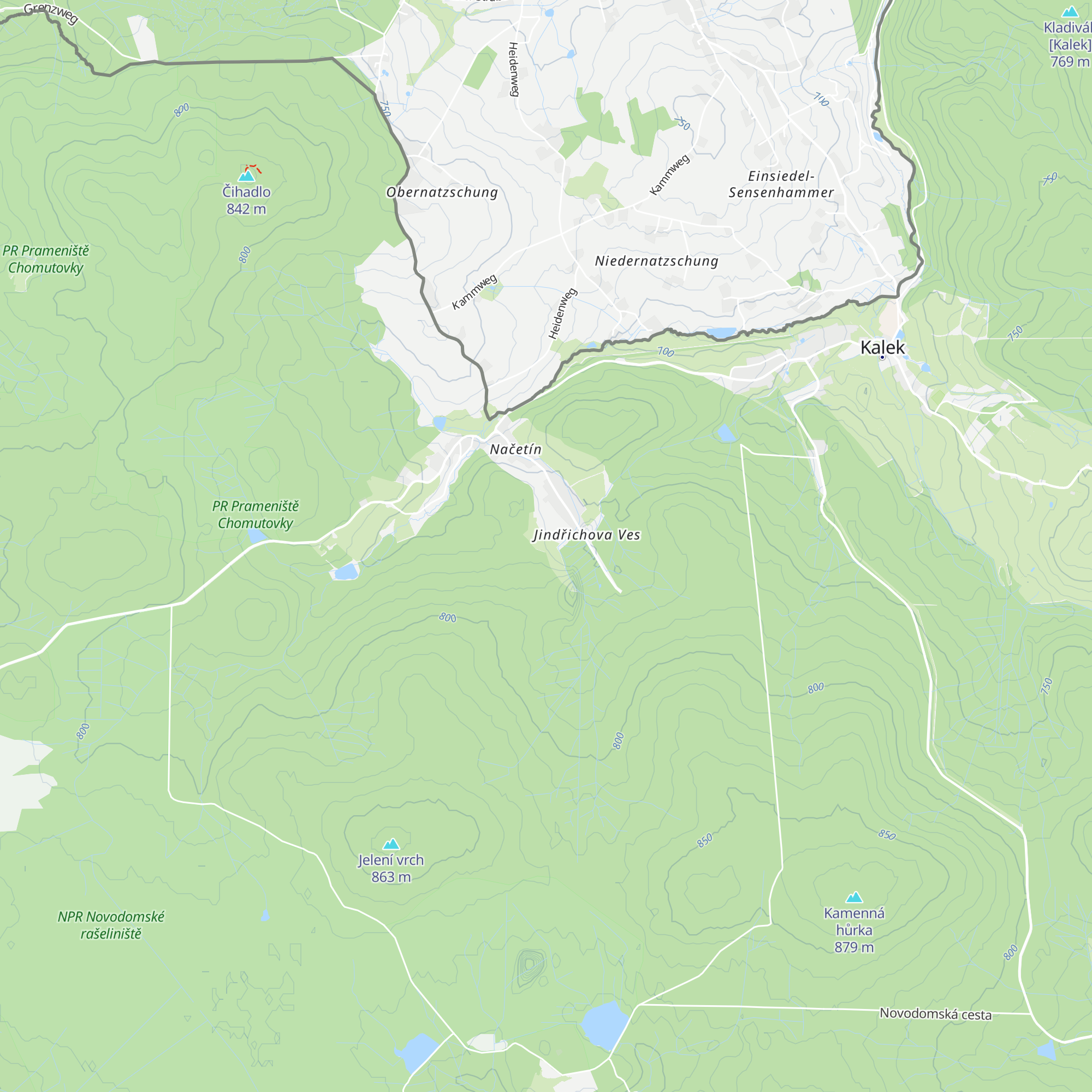 Načetín map