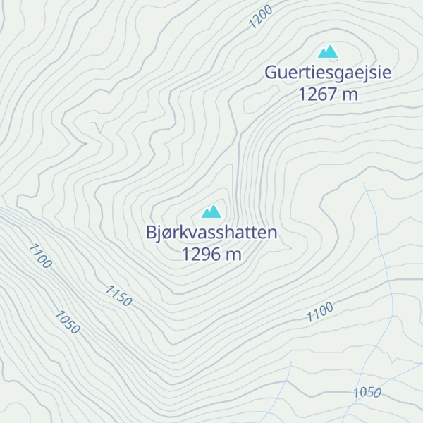 Map of Bjørkvasshatten