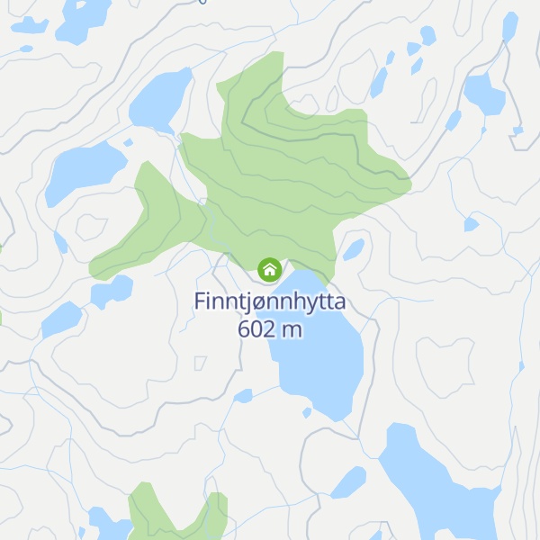 Map of Finntjønnhytta