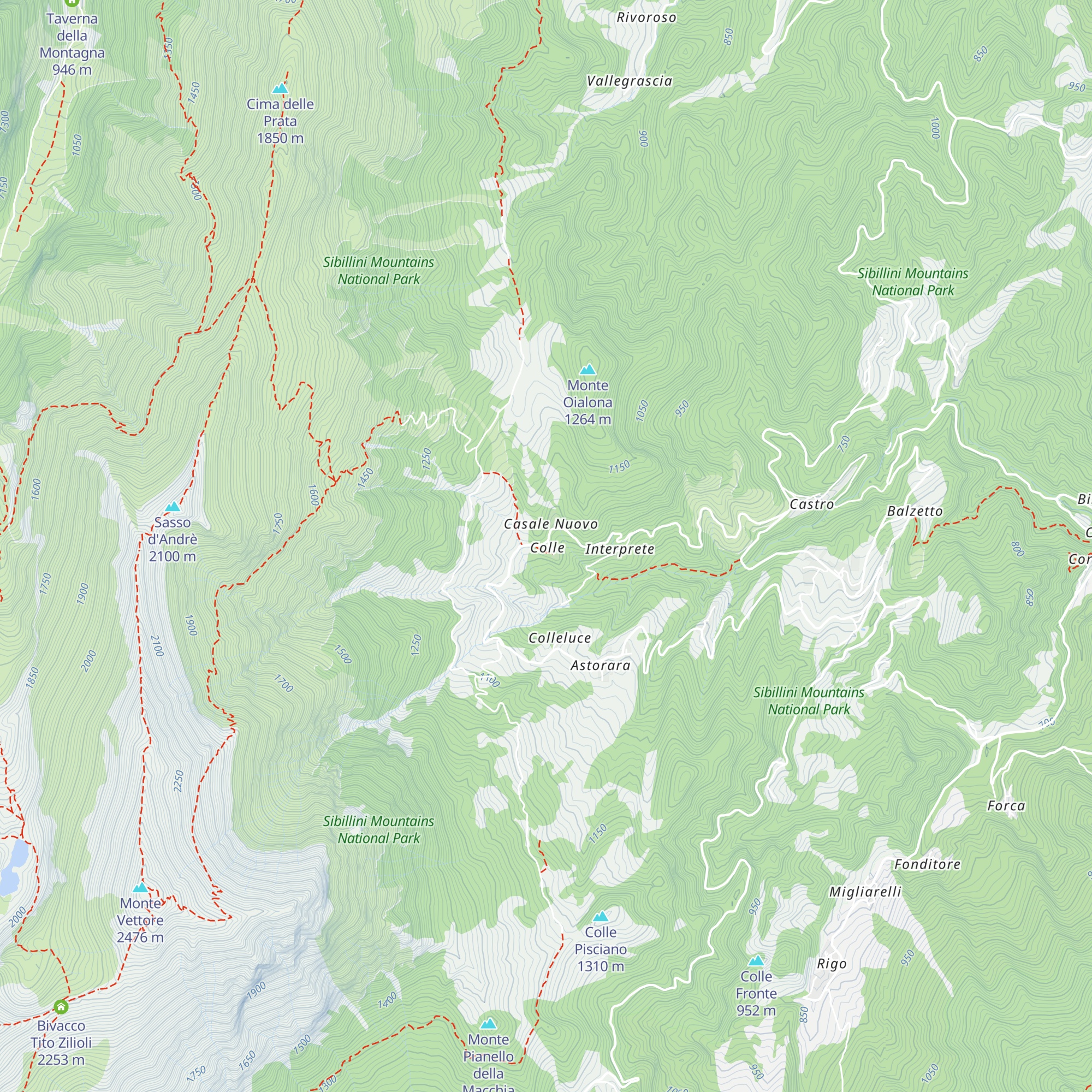 Rifugio Colle Montegallo tappa GAS map