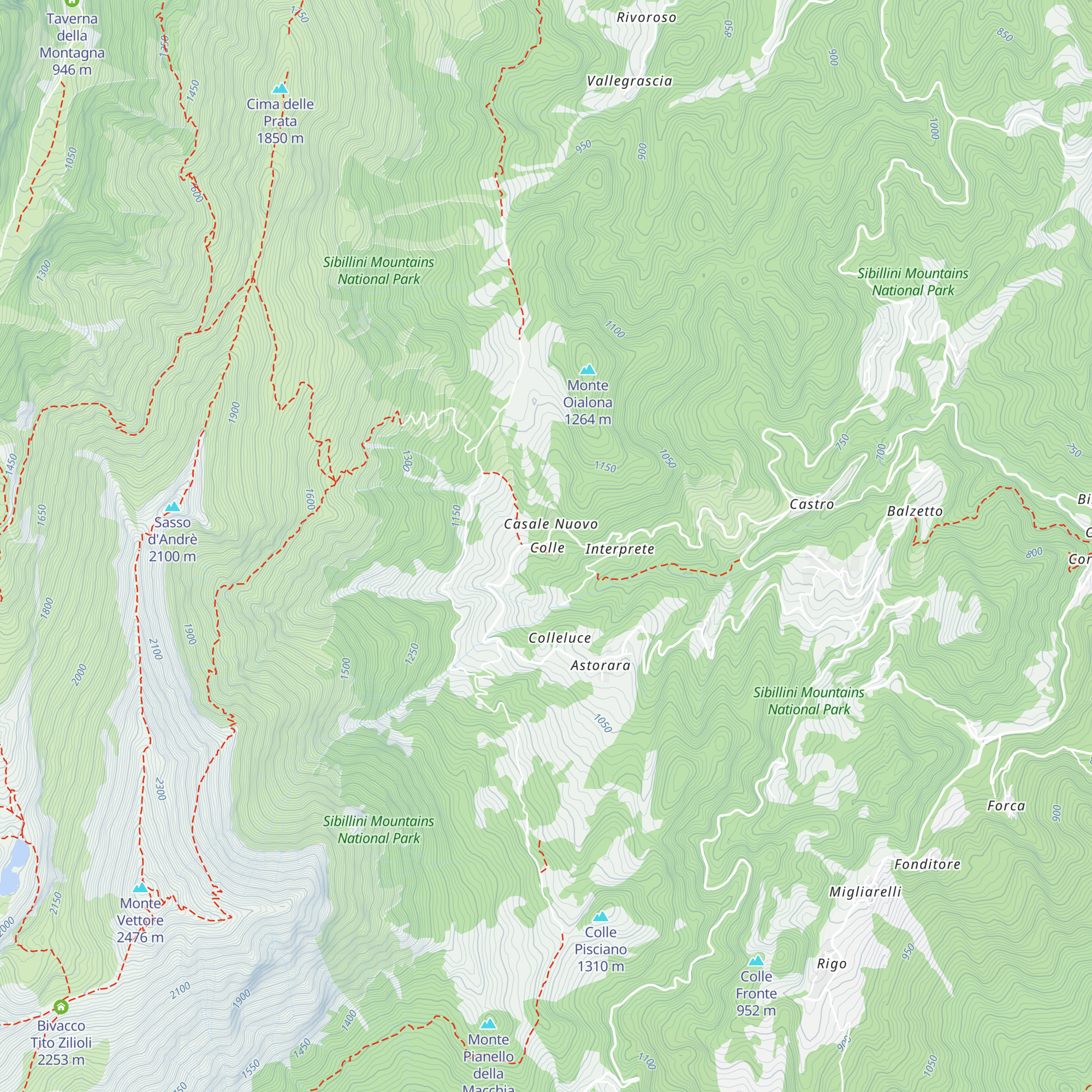 Rifugio Colle Montegallo tappa GAS map