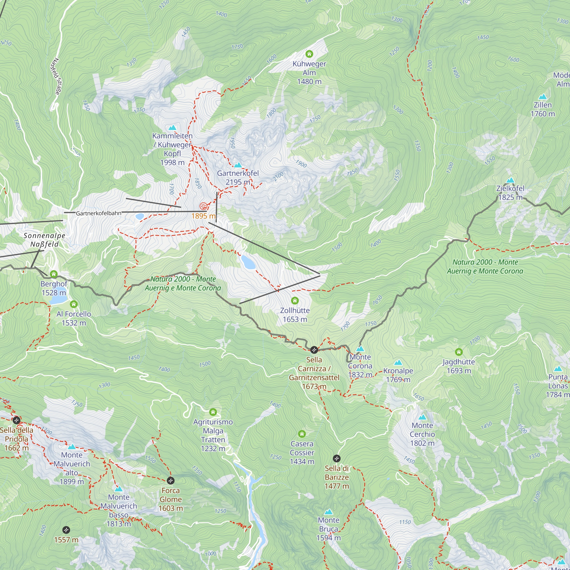 Garnitzenalm map