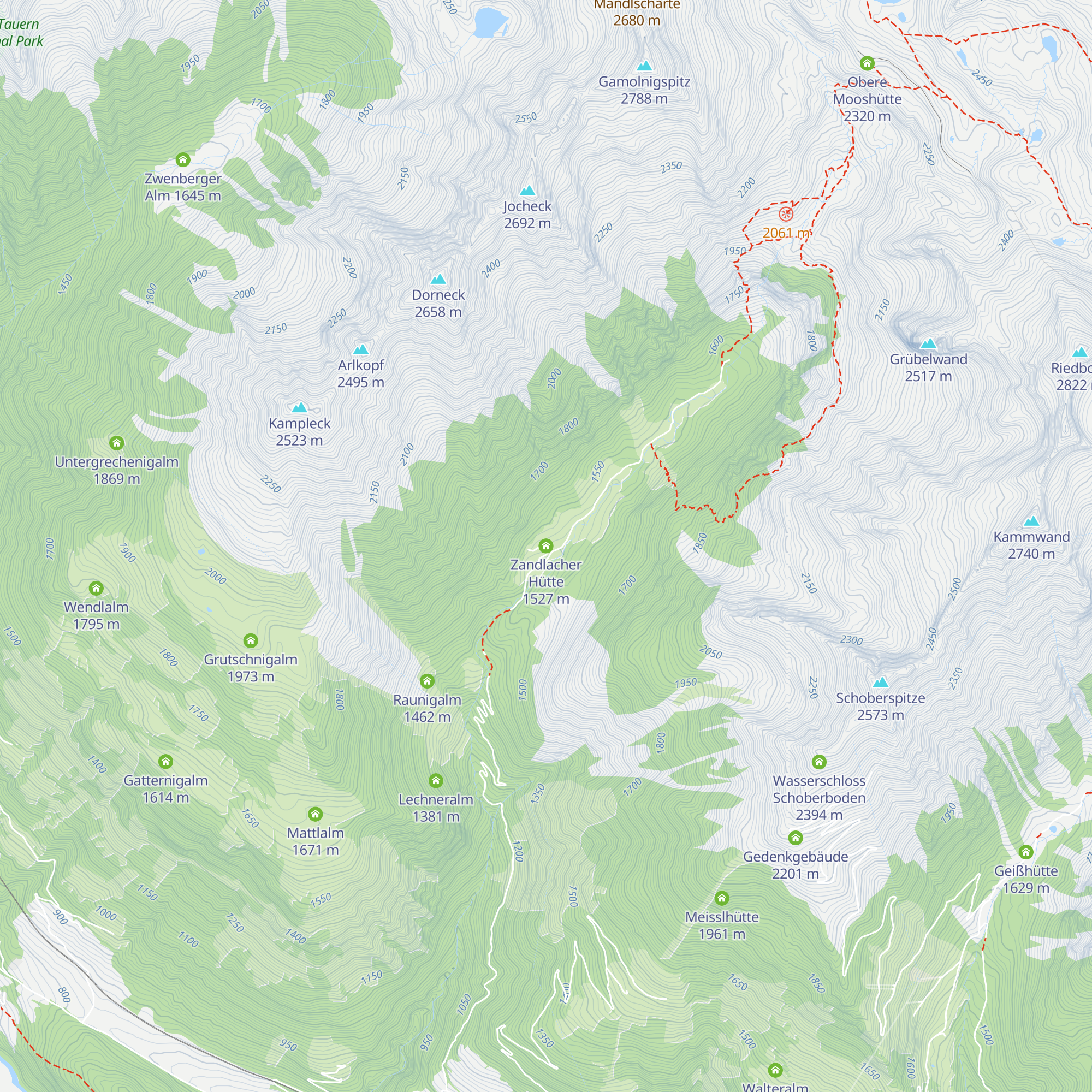 Zandlacher Hütte map