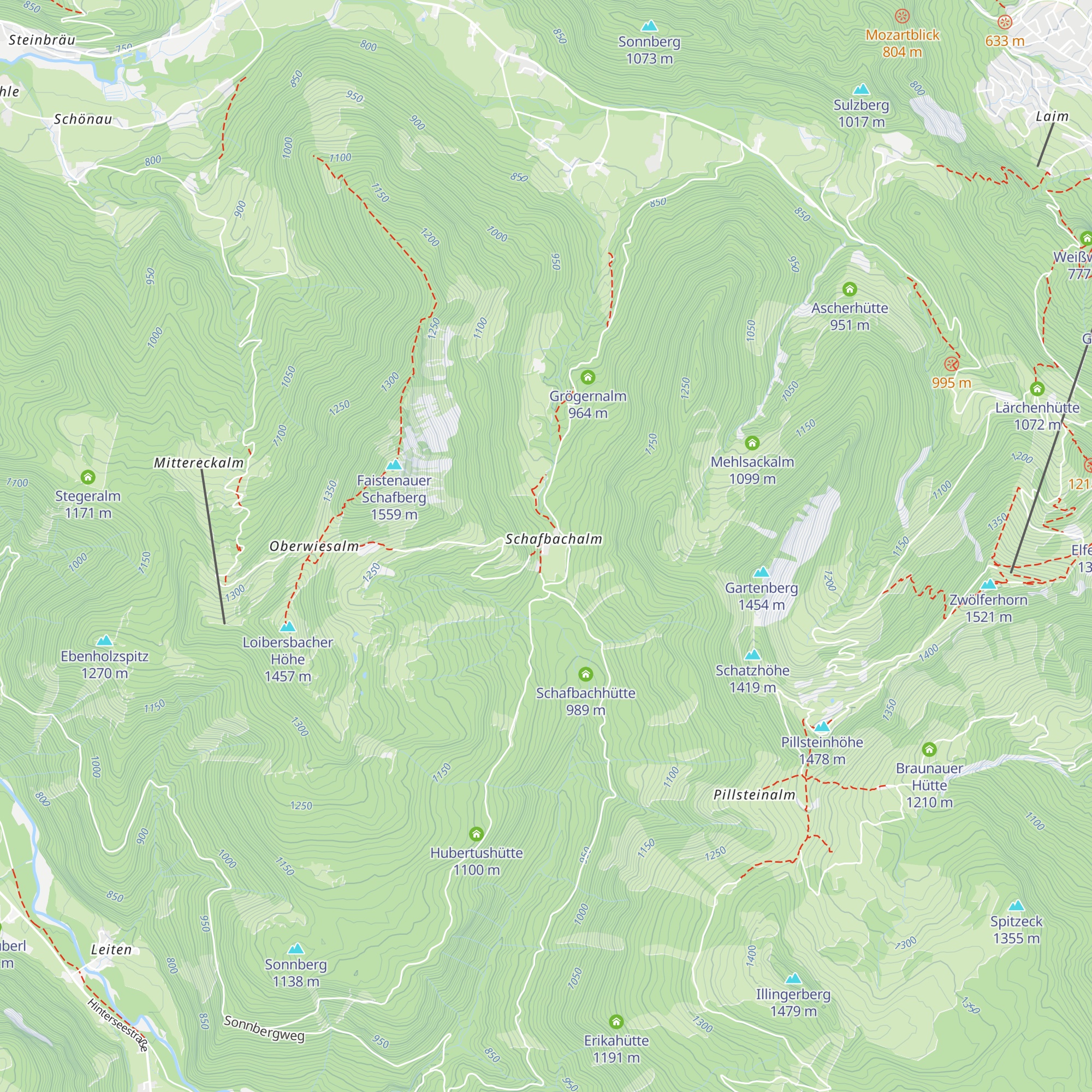 Schafbachalm map