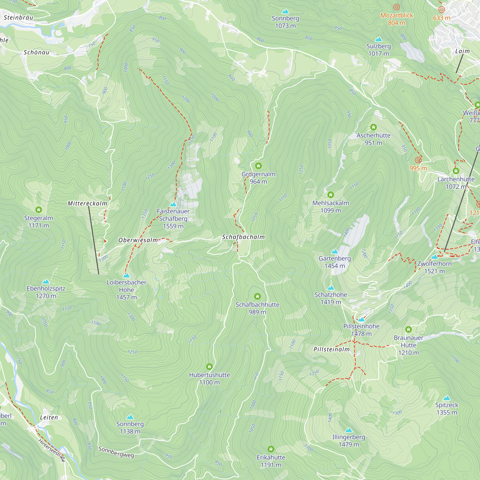 Schafbachalm map