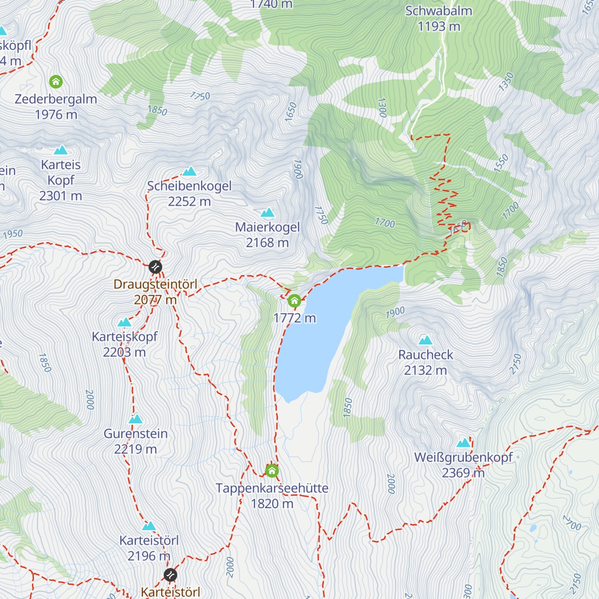 Tappenkarsee Alm map