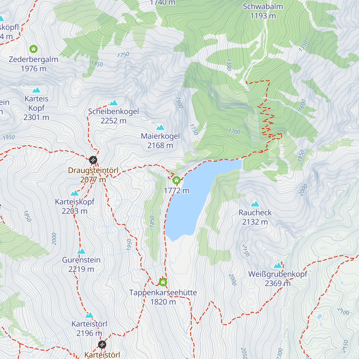 Tappenkarsee Alm map