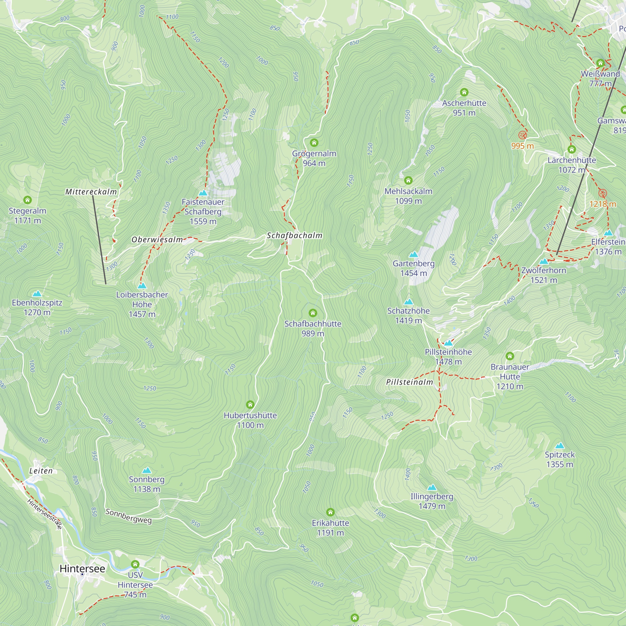Schafbachhütte map