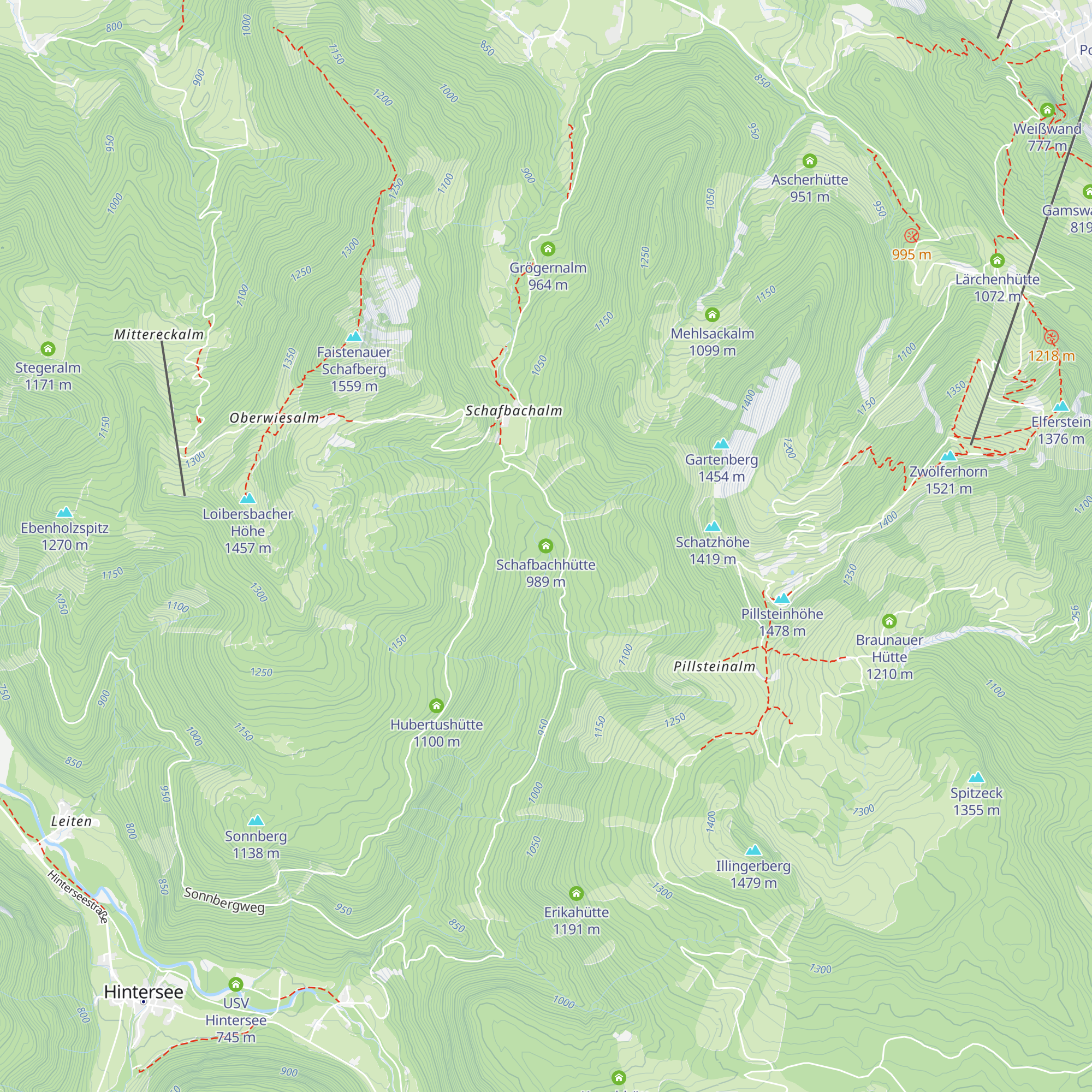 Schafbachhütte map