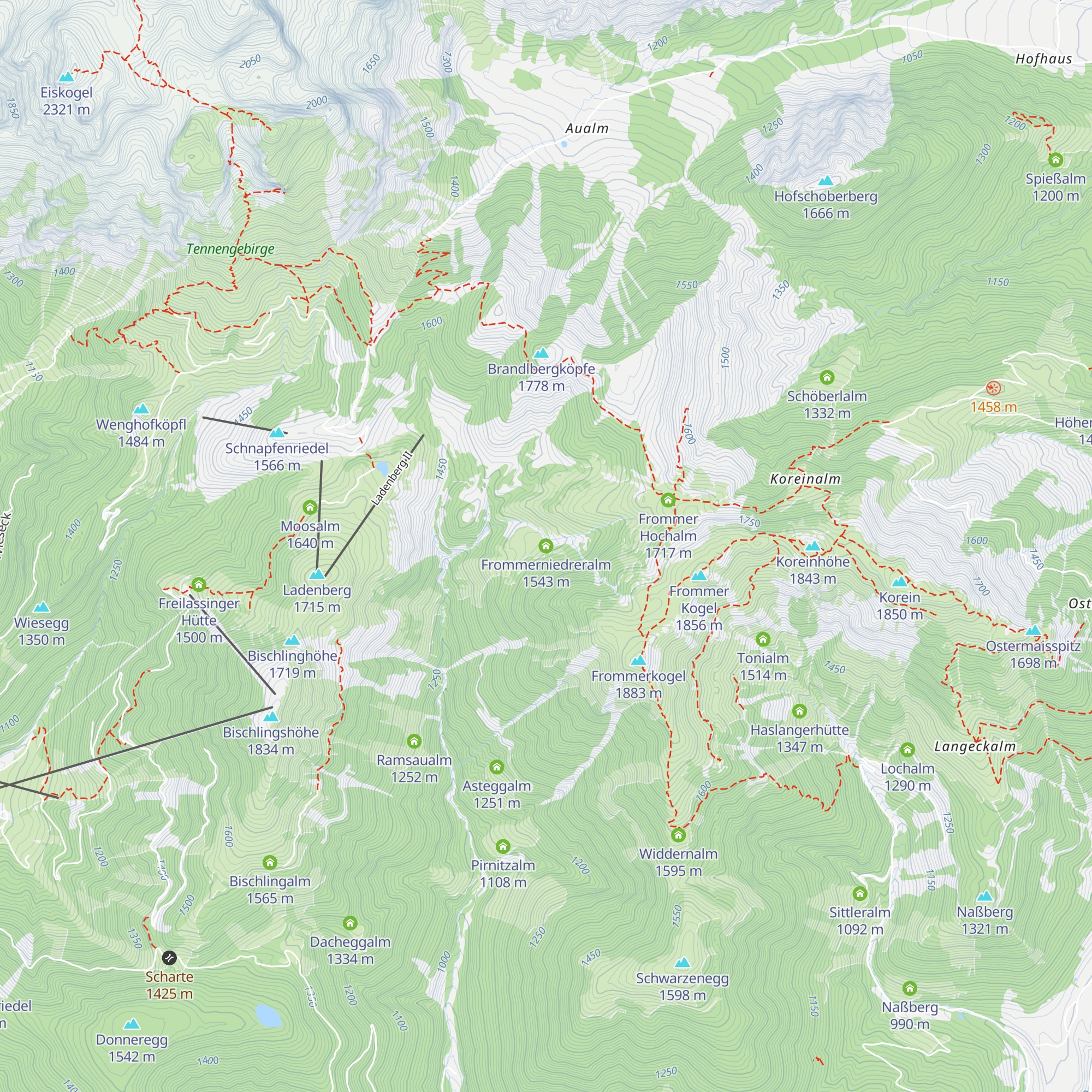 Frommerniedreralm map