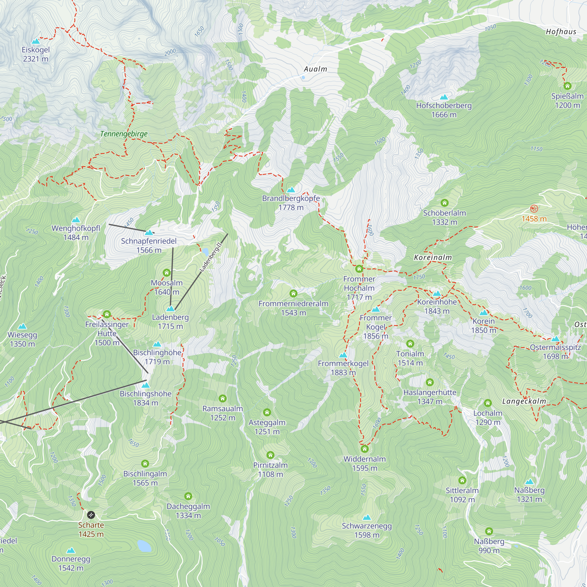 Frommerniedreralm map
