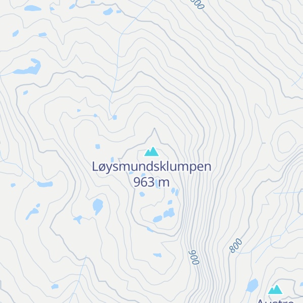 Map of Løysmundsklumpen