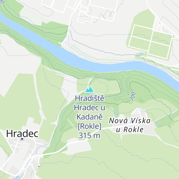 Map of Hradiště Hradec u Kadaně [Rokle]