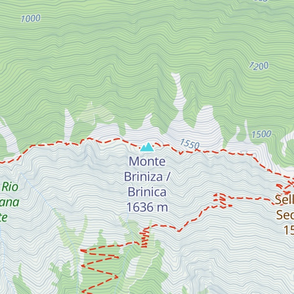 Map of Monte Briniza / Brinica