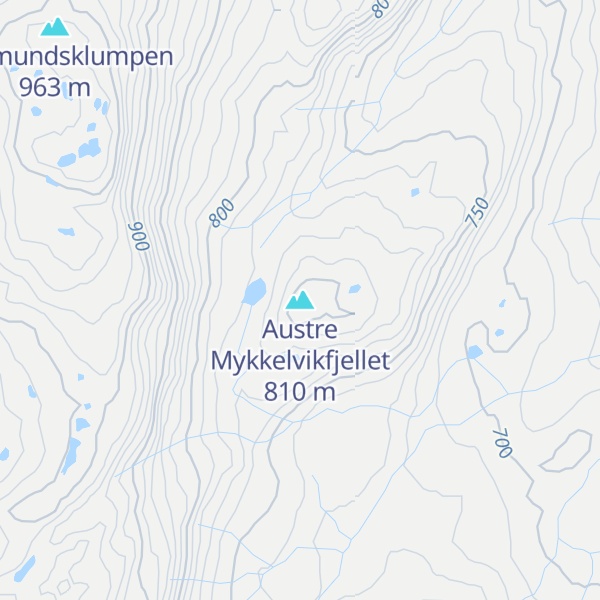 Map of Austre Mykkelvikfjellet