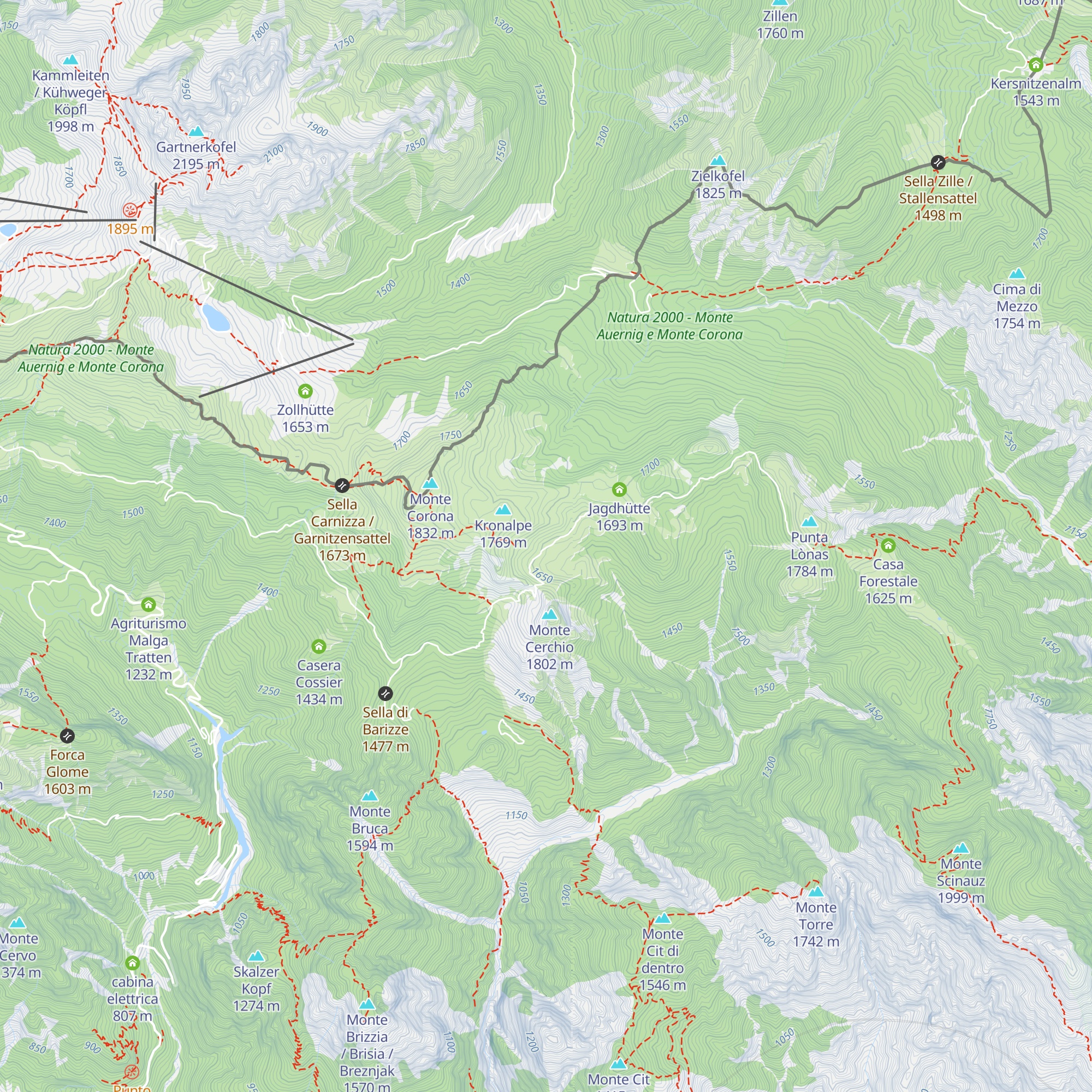 Malga Cerchio map
