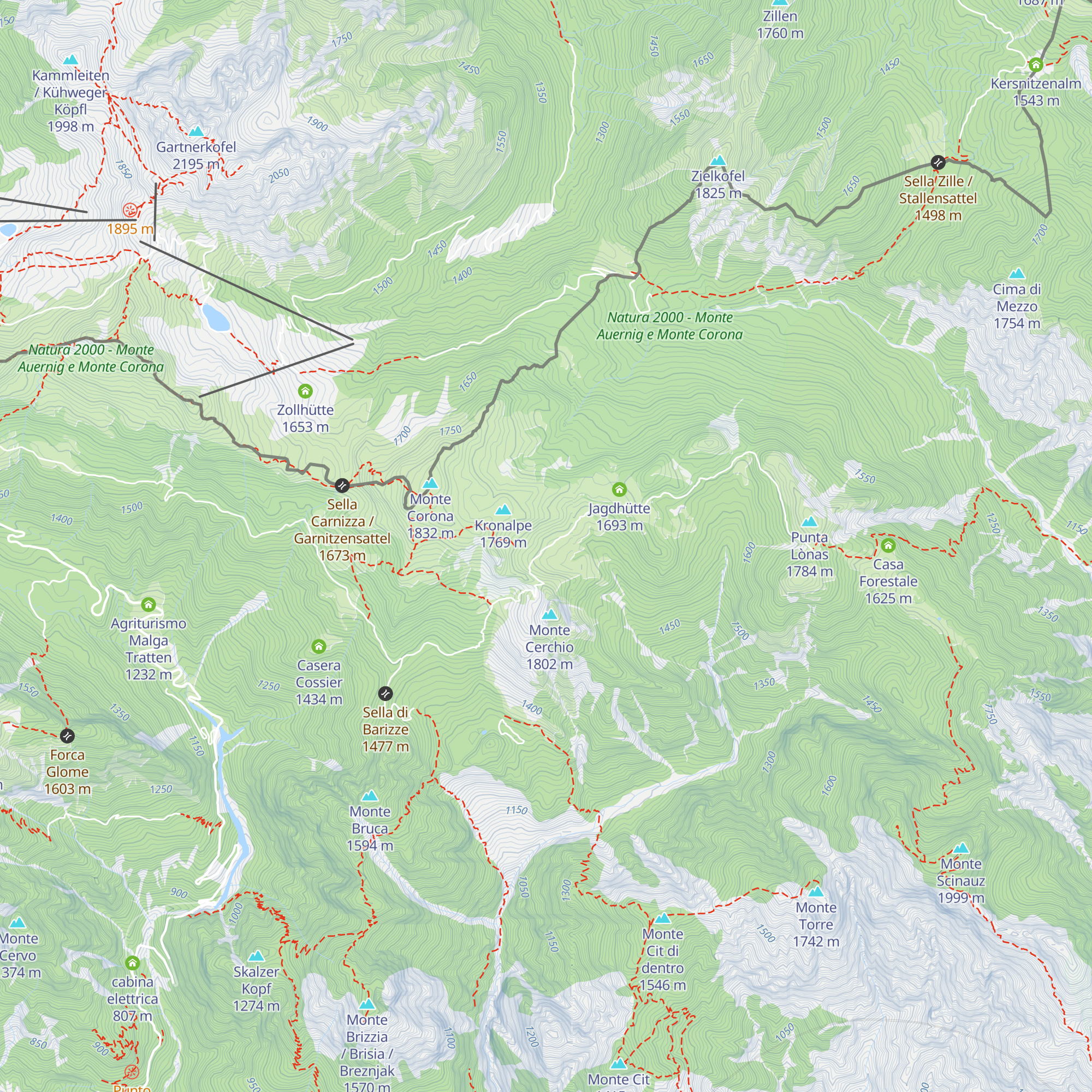 Malga Cerchio map