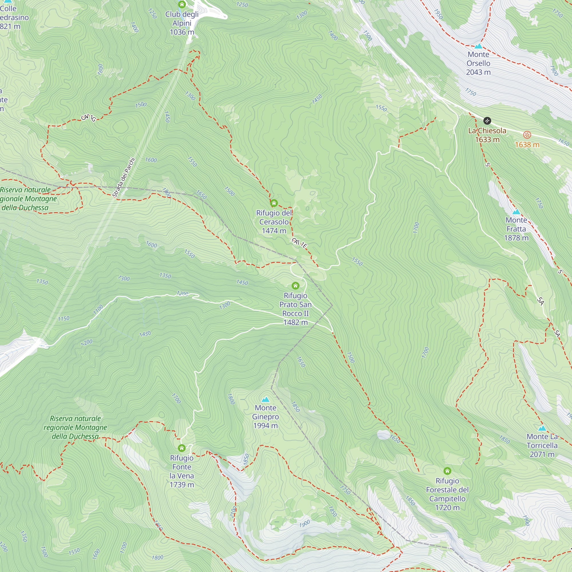 Rifugio Prato San Rocco I map
