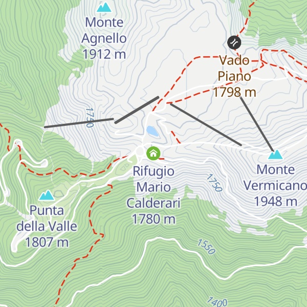 Map of Rifugio Mario Calderari