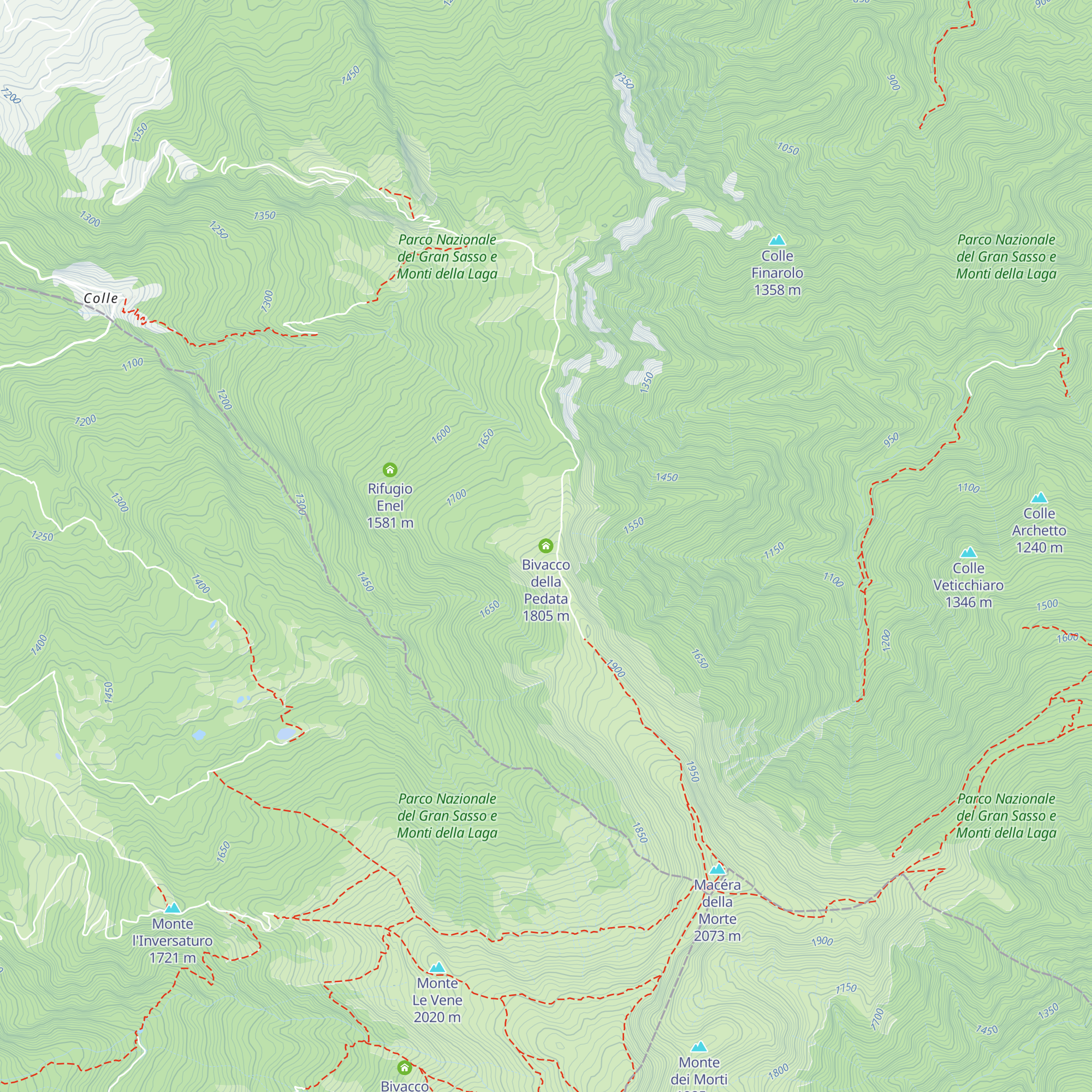 Bivacco della Pedata map