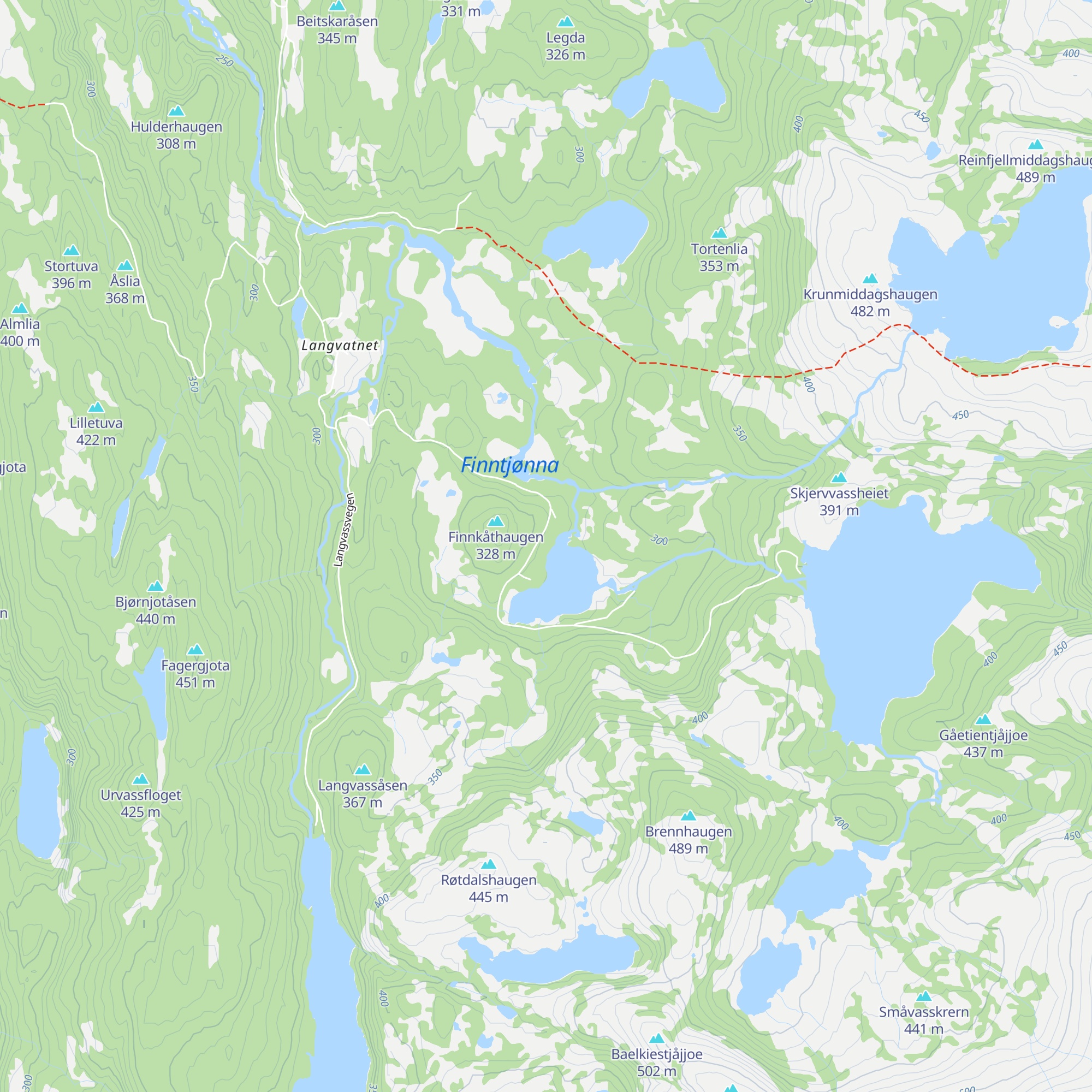 Nambrottjønna dagsturhytte map