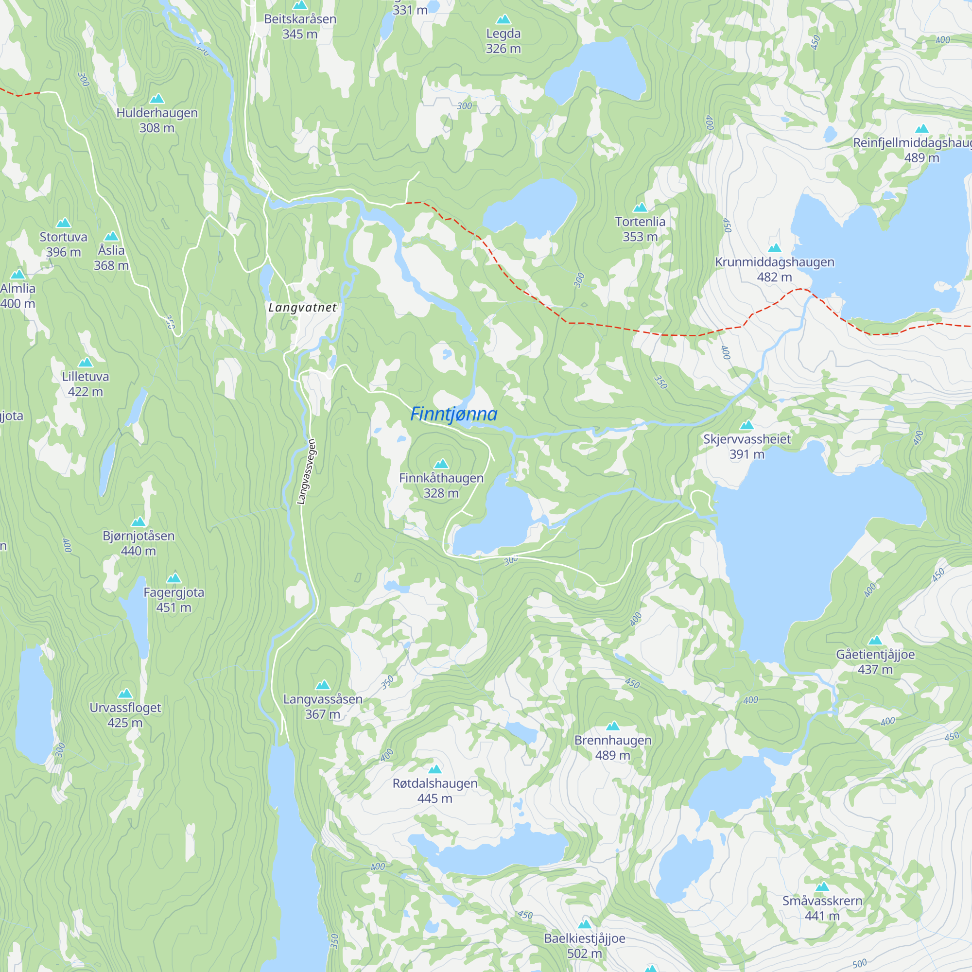 Nambrottjønna dagsturhytte map