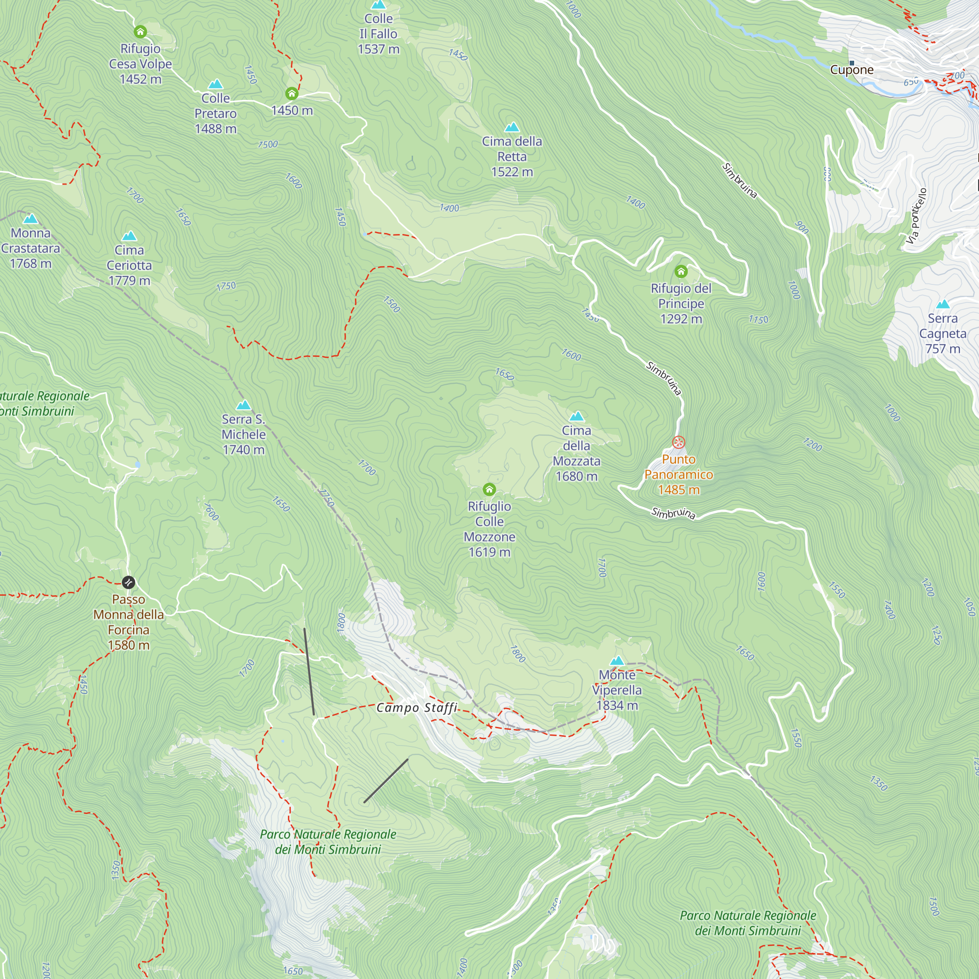 Rifuglio Colle Mozzone map