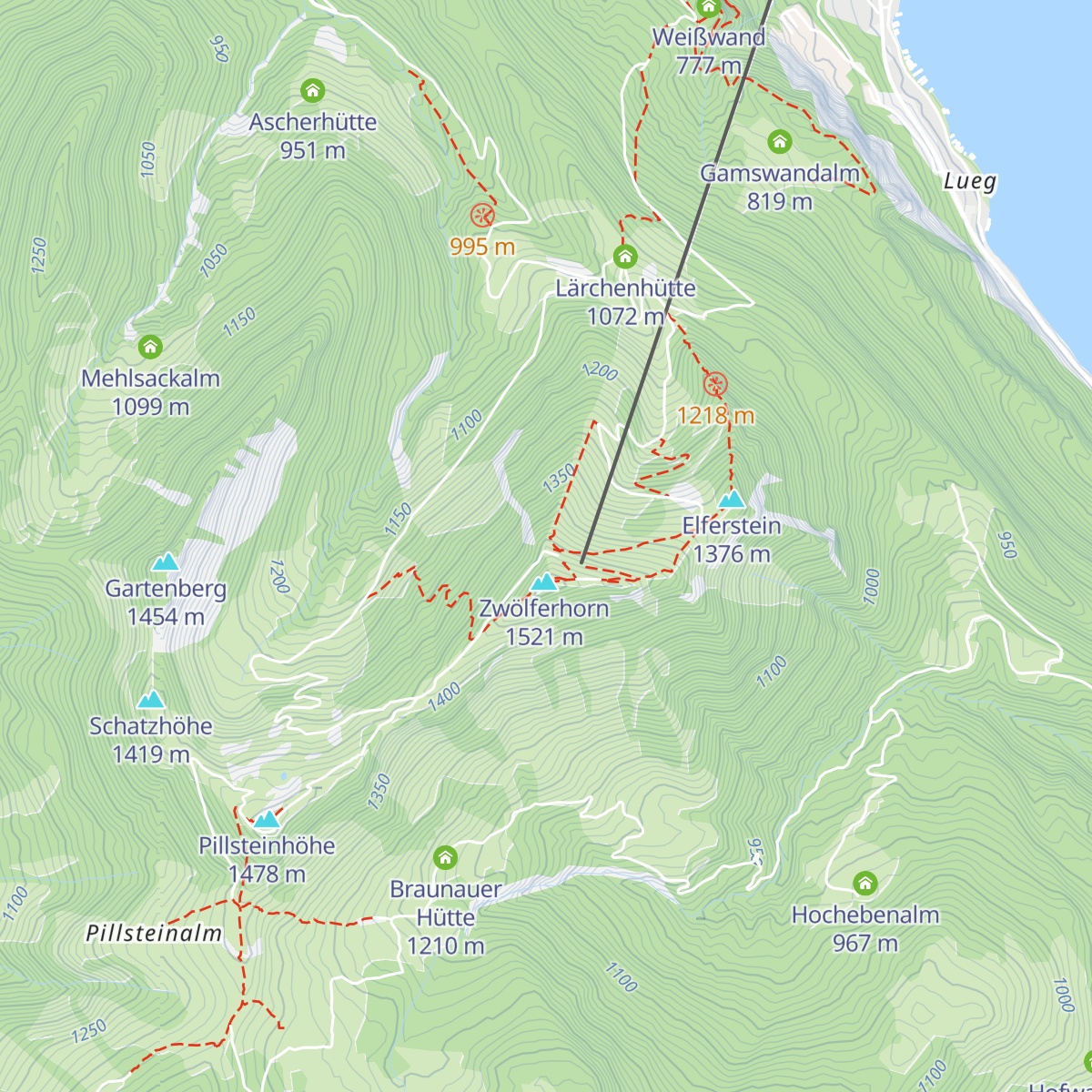 Voit'l Hütte am Zwölferhorn map