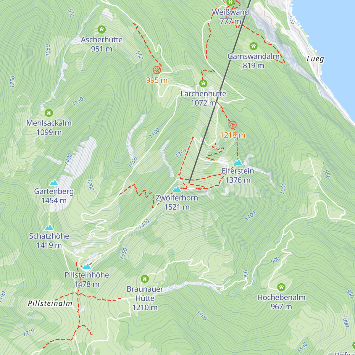 Voit'l Hütte am Zwölferhorn map