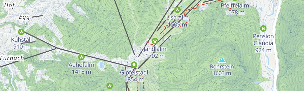Map of the start of Grießenkareck Höhenwanderung (41 & 45)