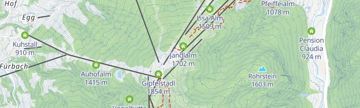 Map of the start of Bergerlebnis Grießenkareck
